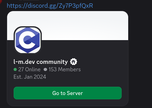 Discord invite link, l-m.dev community